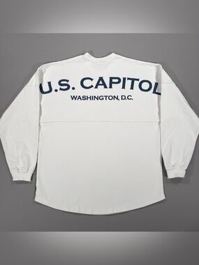 Spirit Jersey US Capitol Washington DC Shirt Large L White Long Sleeve Souvenir